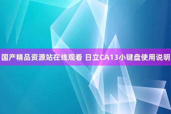 国产精品资源站在线观看 日立CA13小键盘使用说明
